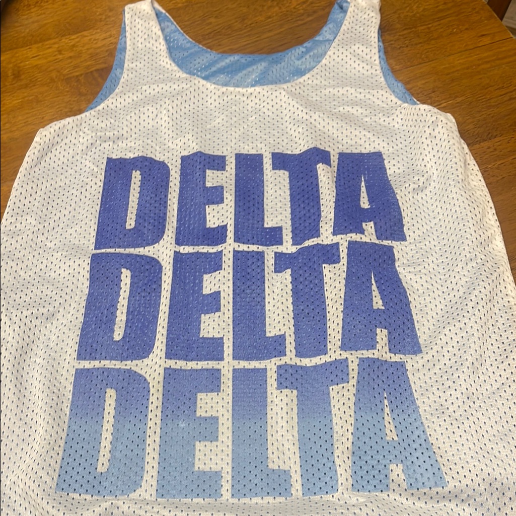 Blue And White Delta Delta Delta Tank Top